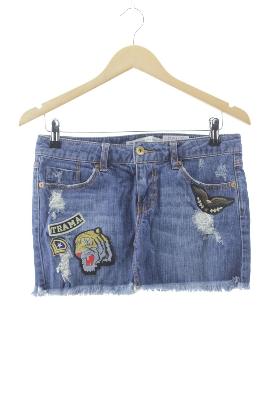 Falda de Stradivarius de la talla 36, de color azul de ropa vaquera