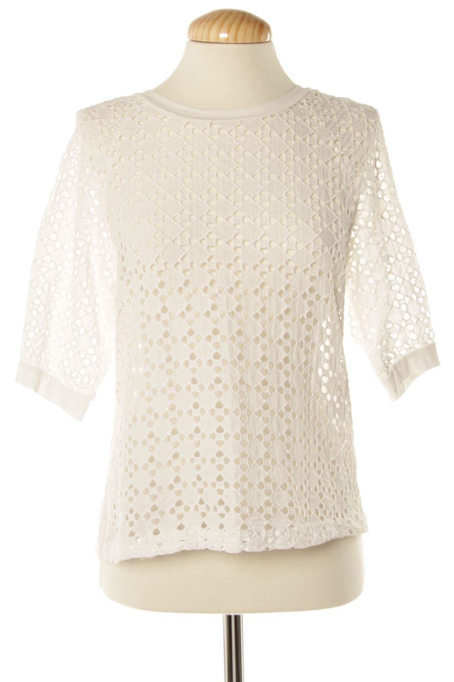 Blouse à manches courtes Made in italy de la taille S, de couleur blanc