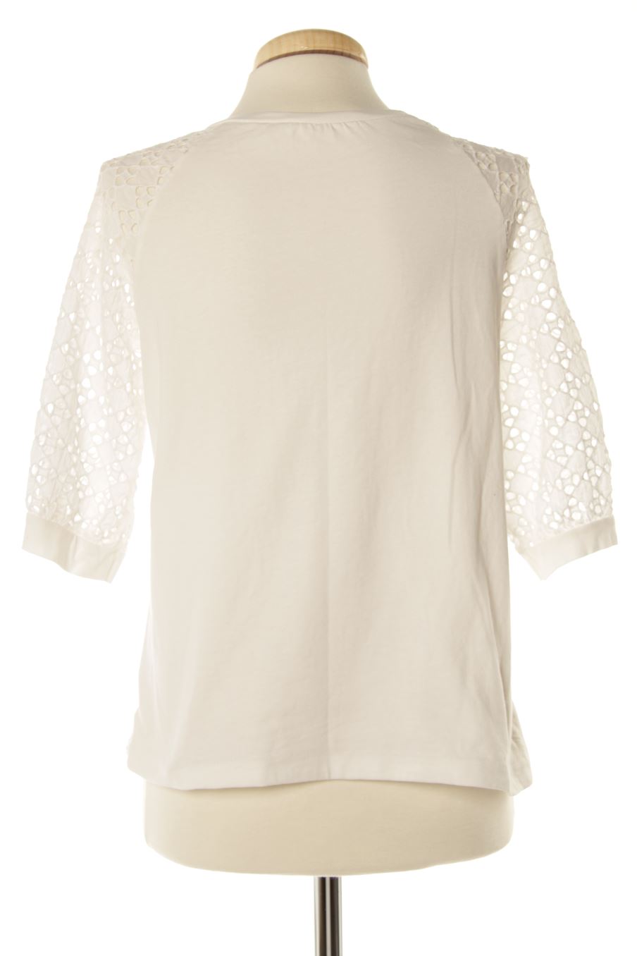 Blouse à manches courtes Made in italy de la taille S, de couleur blanc