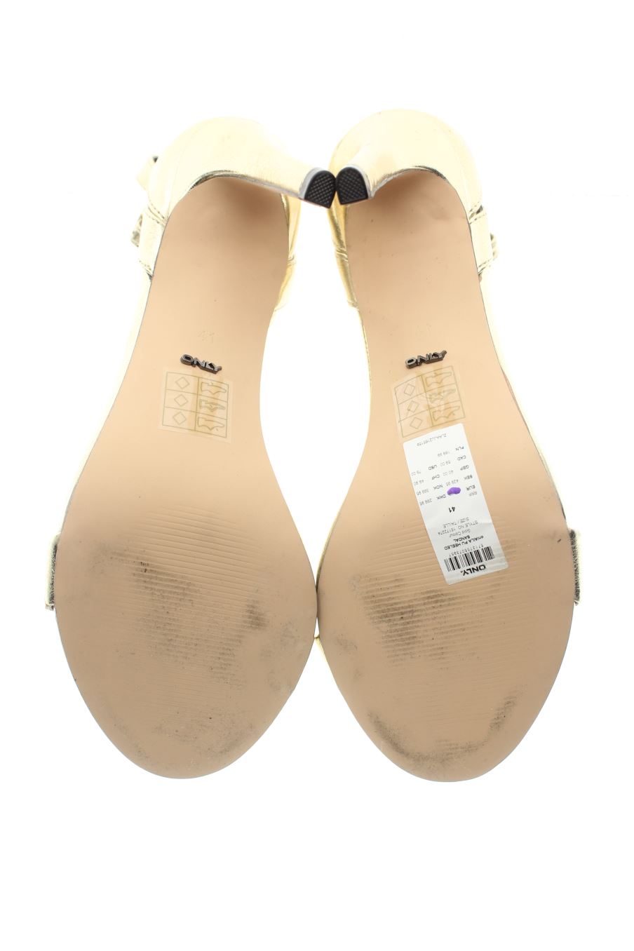 Sandalias tacon de Only de la talla 41, de color dorado de