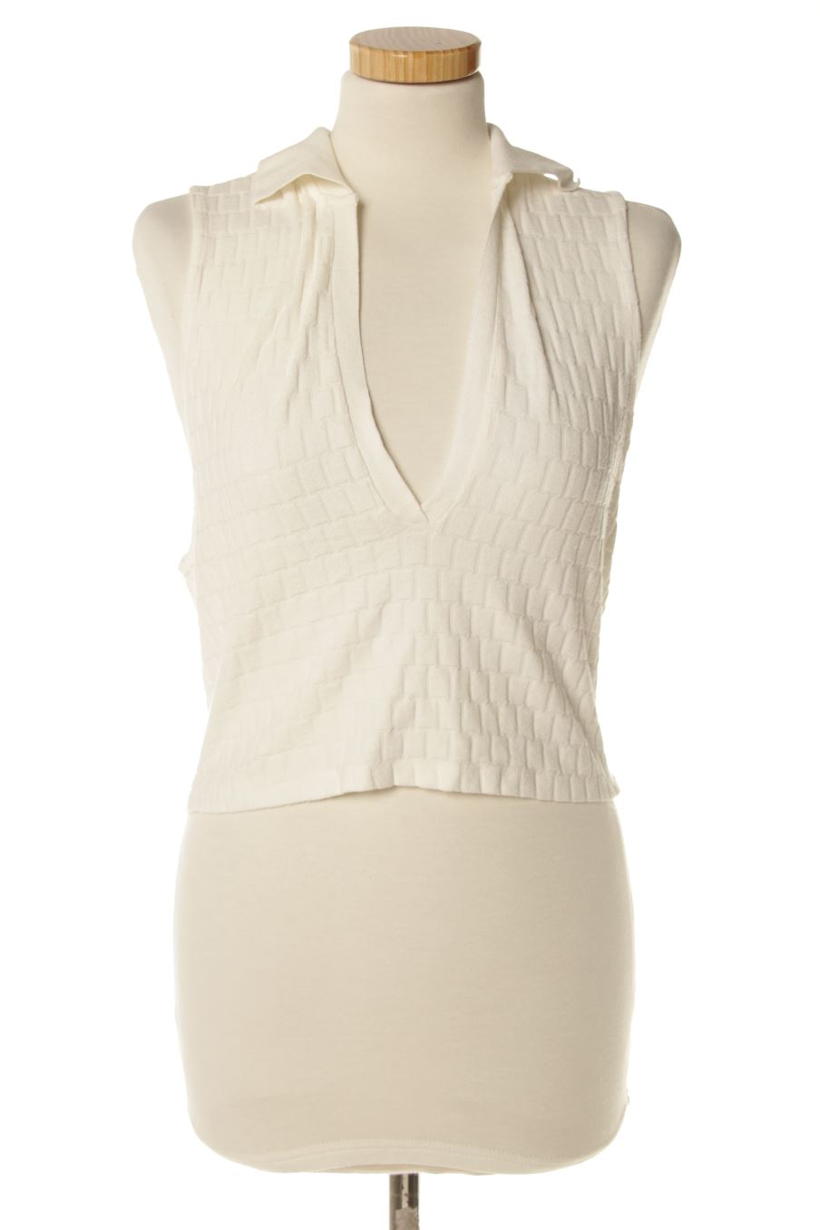 Top Zara de la taille L, de couleur blanc