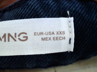 Jeans Mango de la taille XXS, de couleur bleu marine de denim