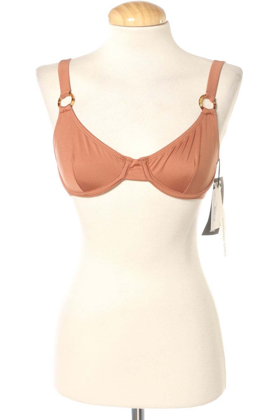 Parte superior de bikini de NA-KD de la talla XS, de color marrón
