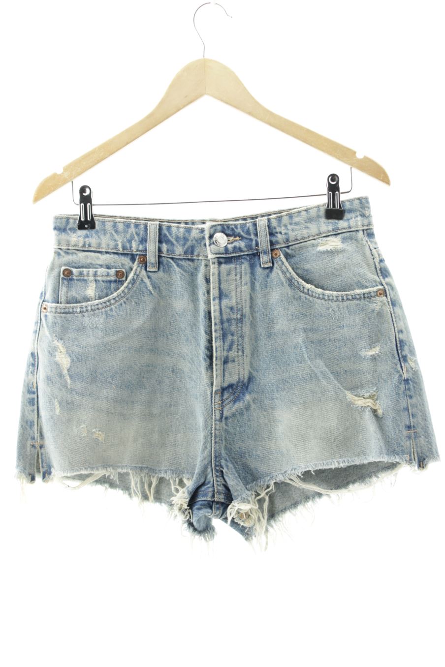 Shorts Zara de la taille 40, de couleur bleu de denim