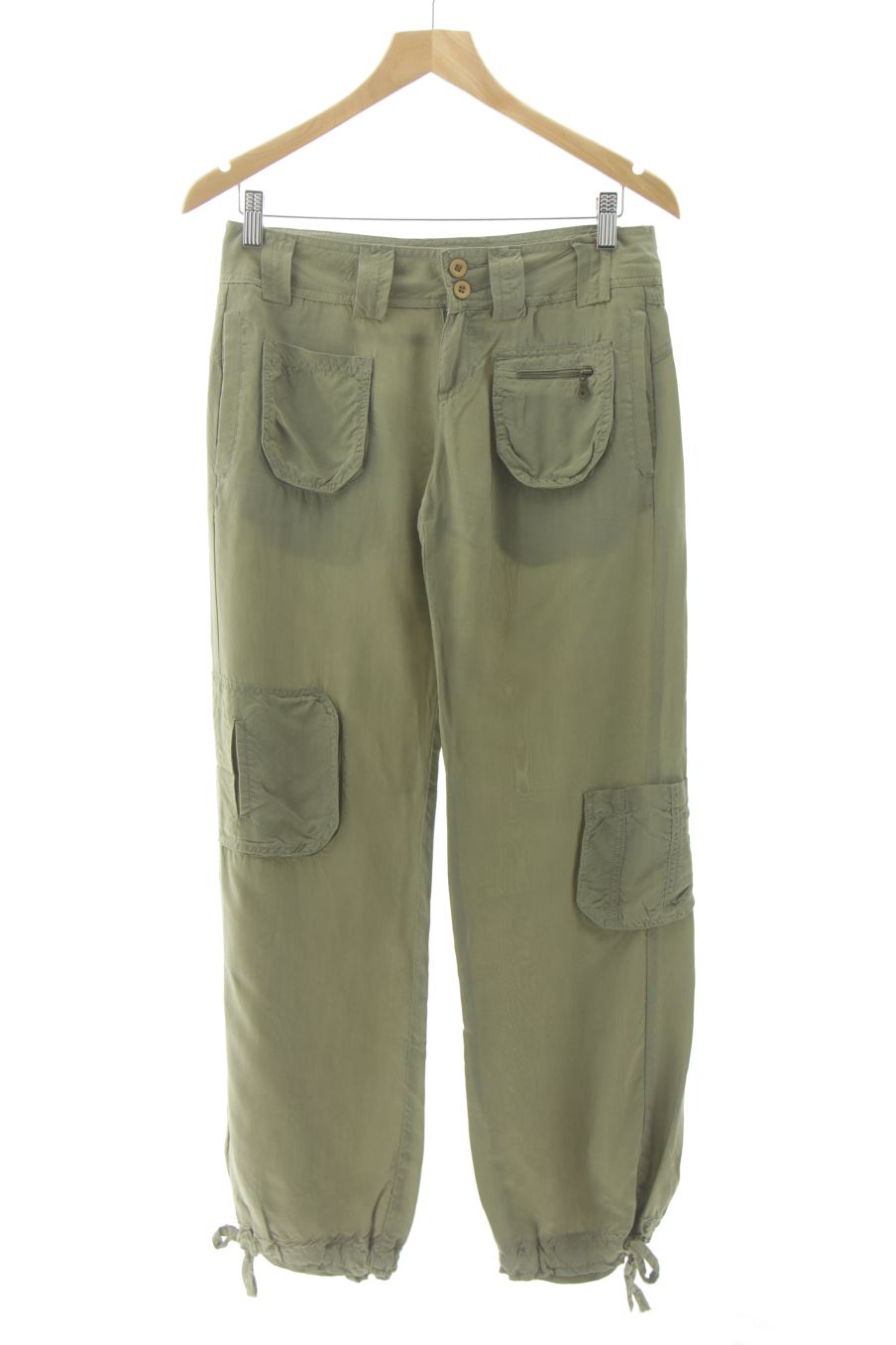 Pantaloni casual de Zara de la talla 34, de color verde