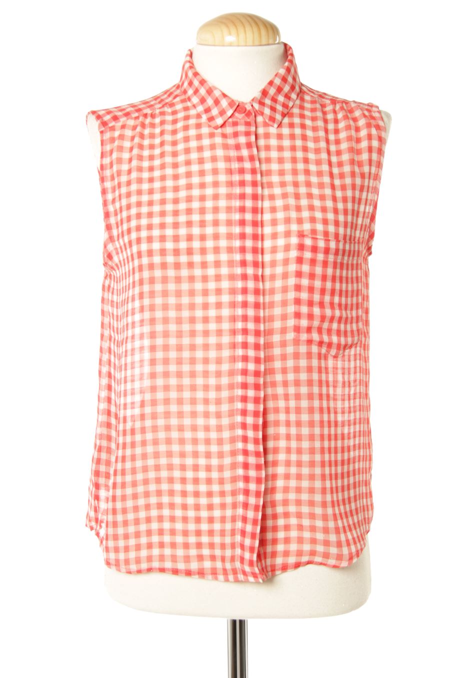 Camisa sin mangas de Mango de la talla S, de color cuadros