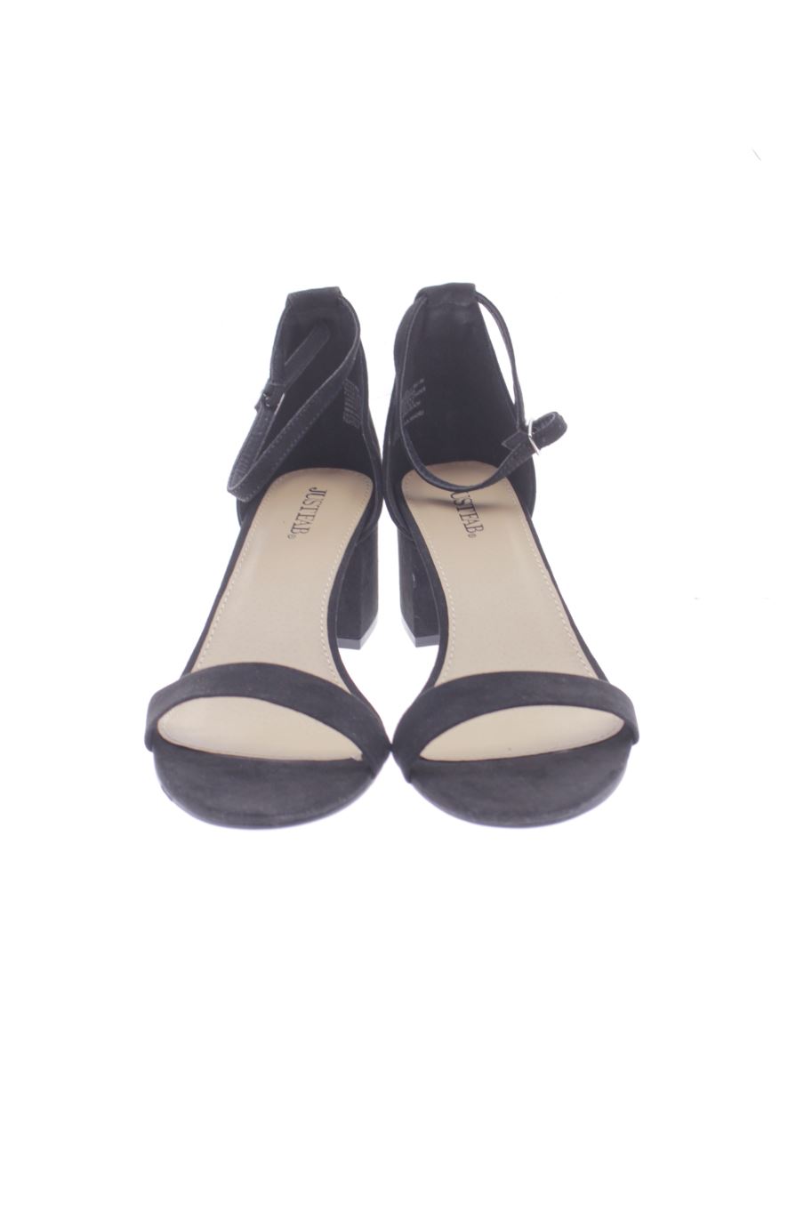 Sandalias tacon de justfab de la talla 39, de color negro de
