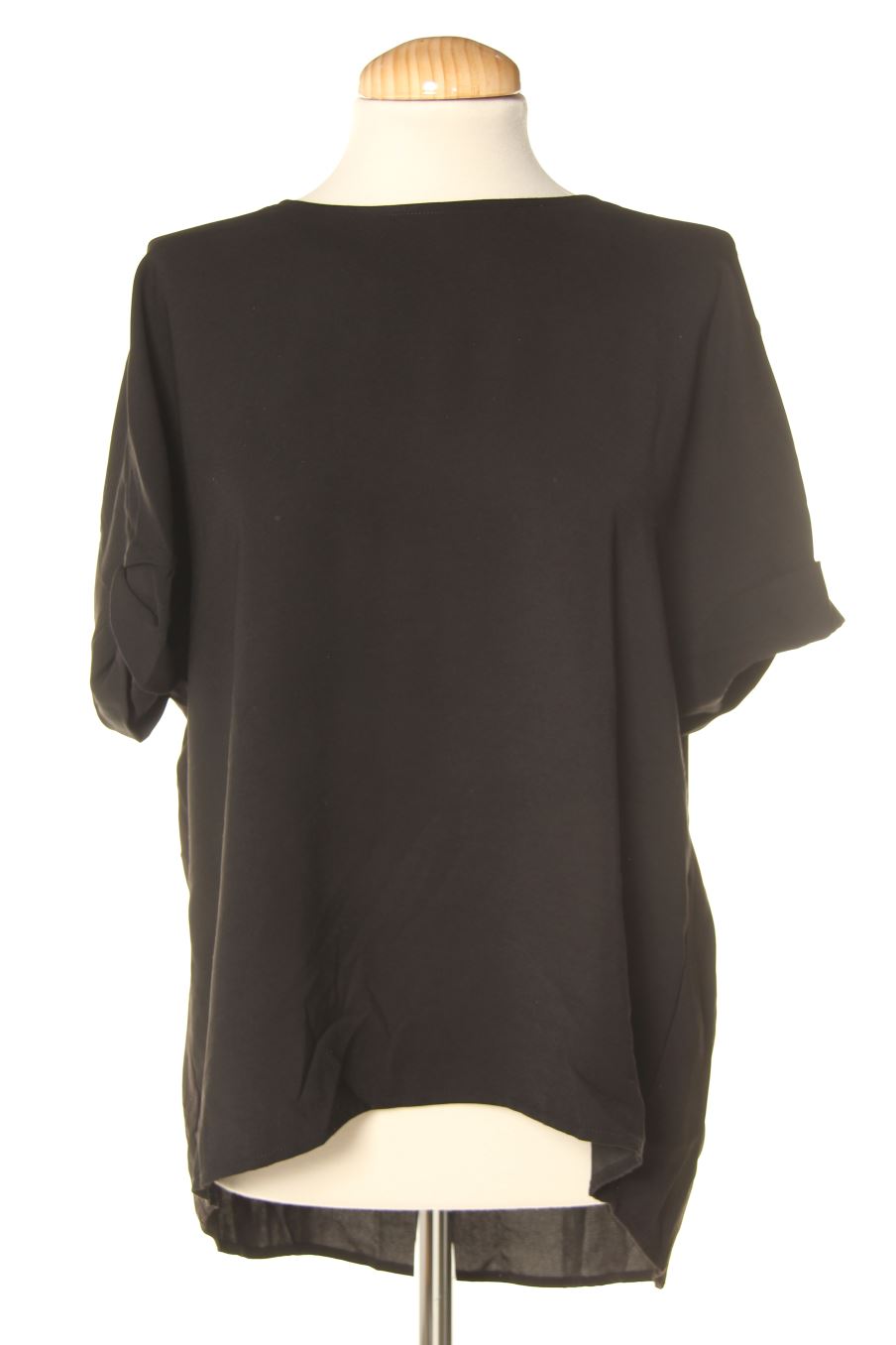 Blouse à manches courtes Stradivarius de la taille S, de couleur noir
