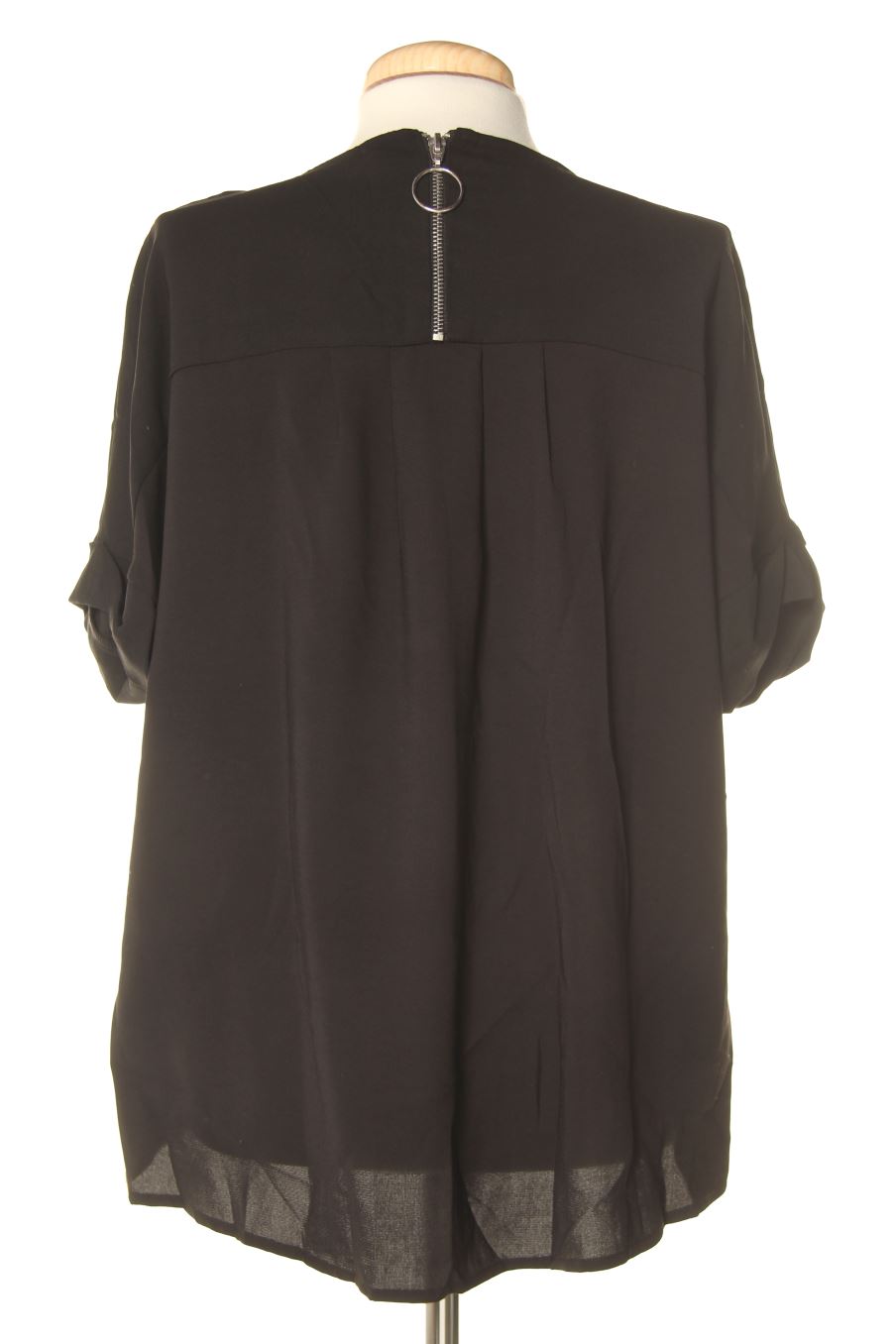 Blouse à manches courtes Stradivarius de la taille S, de couleur noir
