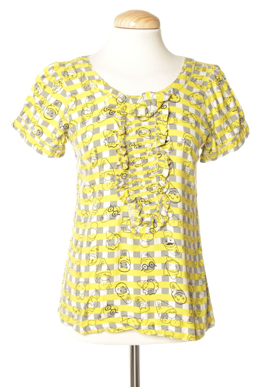 Kurzärmelige Bluse von pepaloves Größe M, Farbe Kariert, für