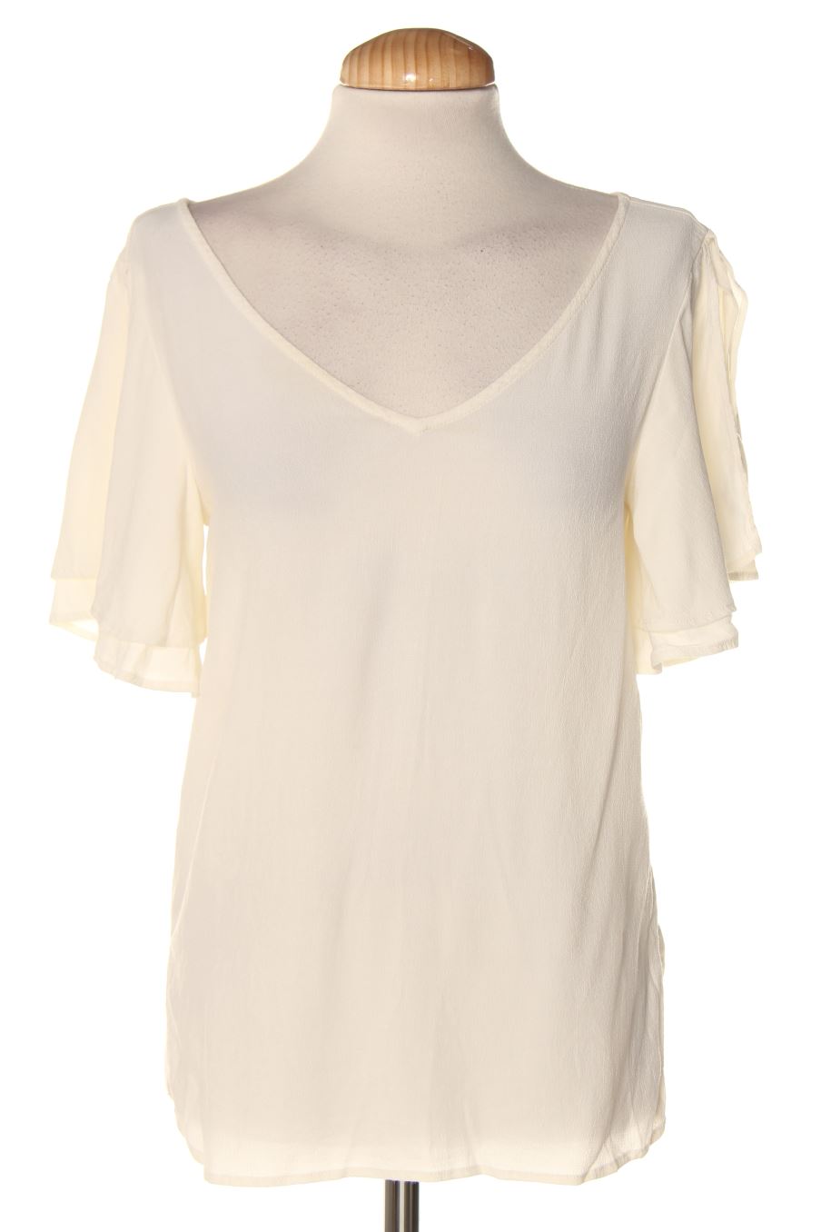 Blusa de manga corta de Promod de la talla 38 de color blanco