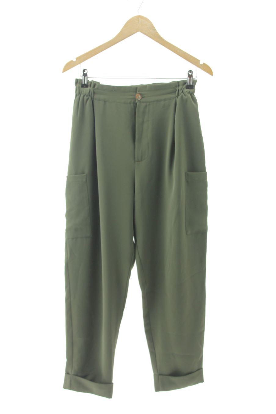 Pantaloni de Zara de la talla 38, de color verde