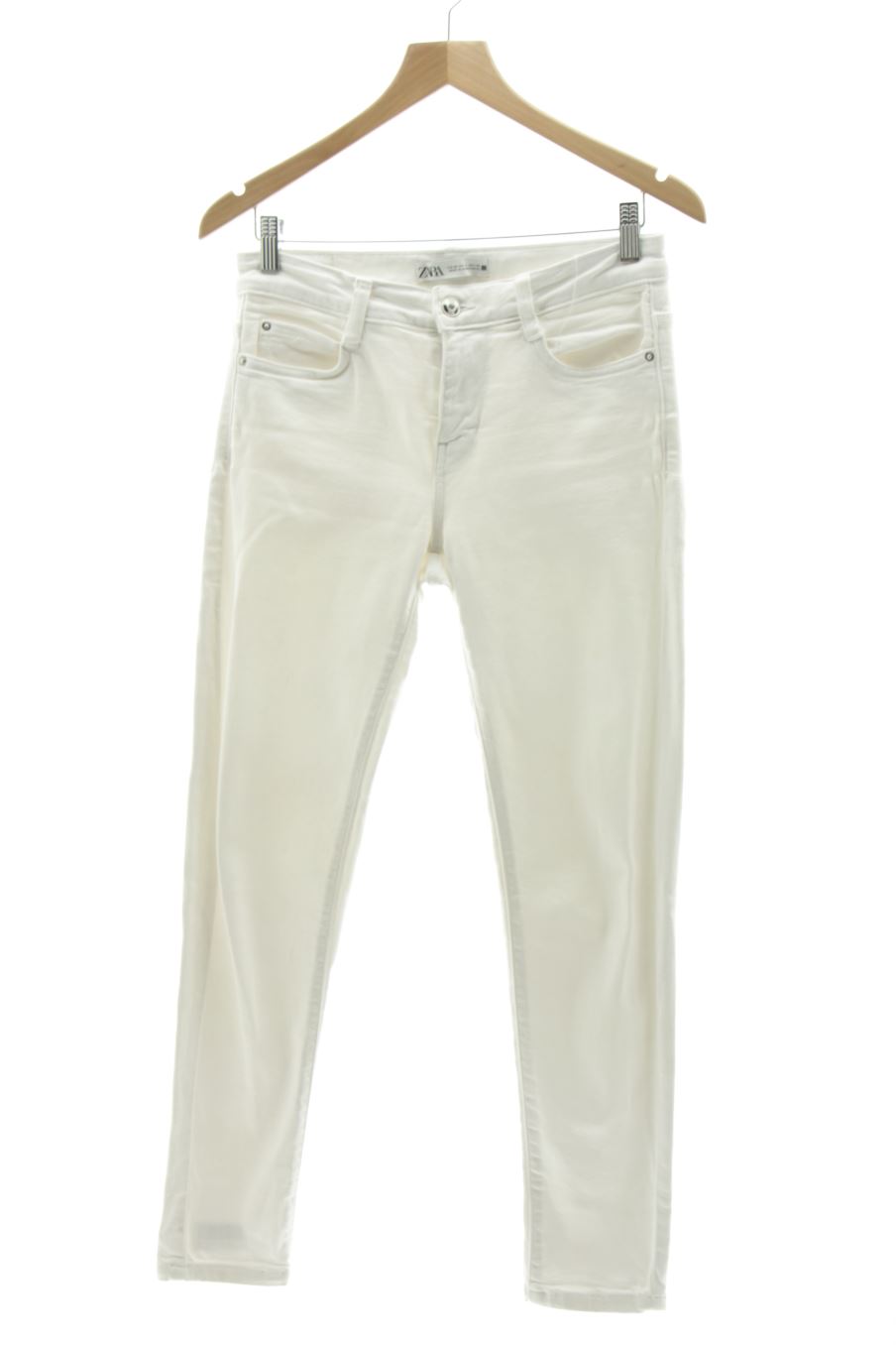 Jeans de Zara de la talla 38, de color bianco