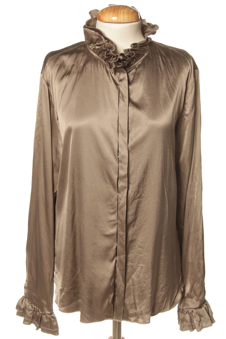 Blusa de manga larga de Carolina Herrera de la talla 42, de color gris