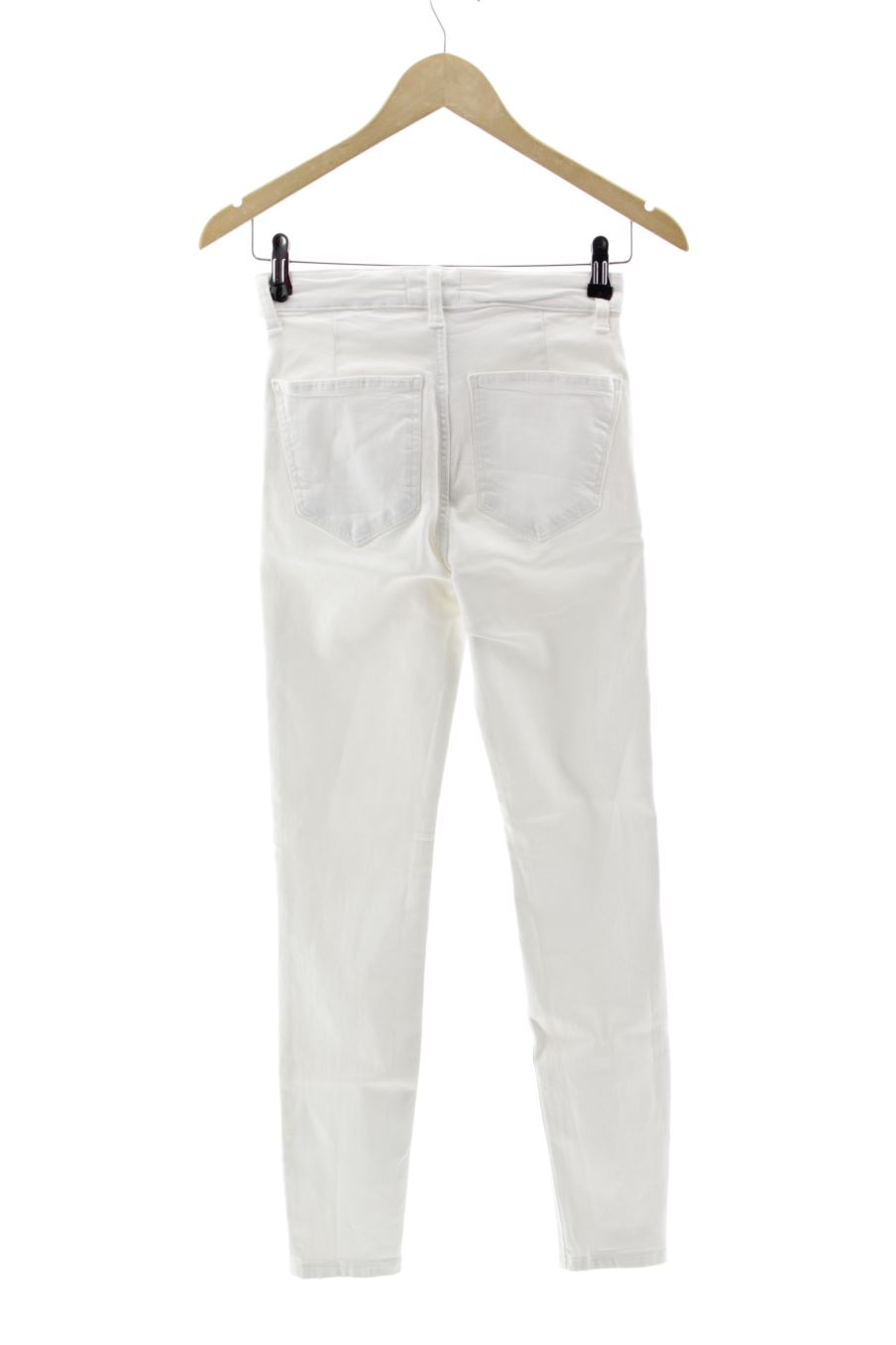 Vaqueros de Zara de la talla 34, de color blanco de ropa vaquera