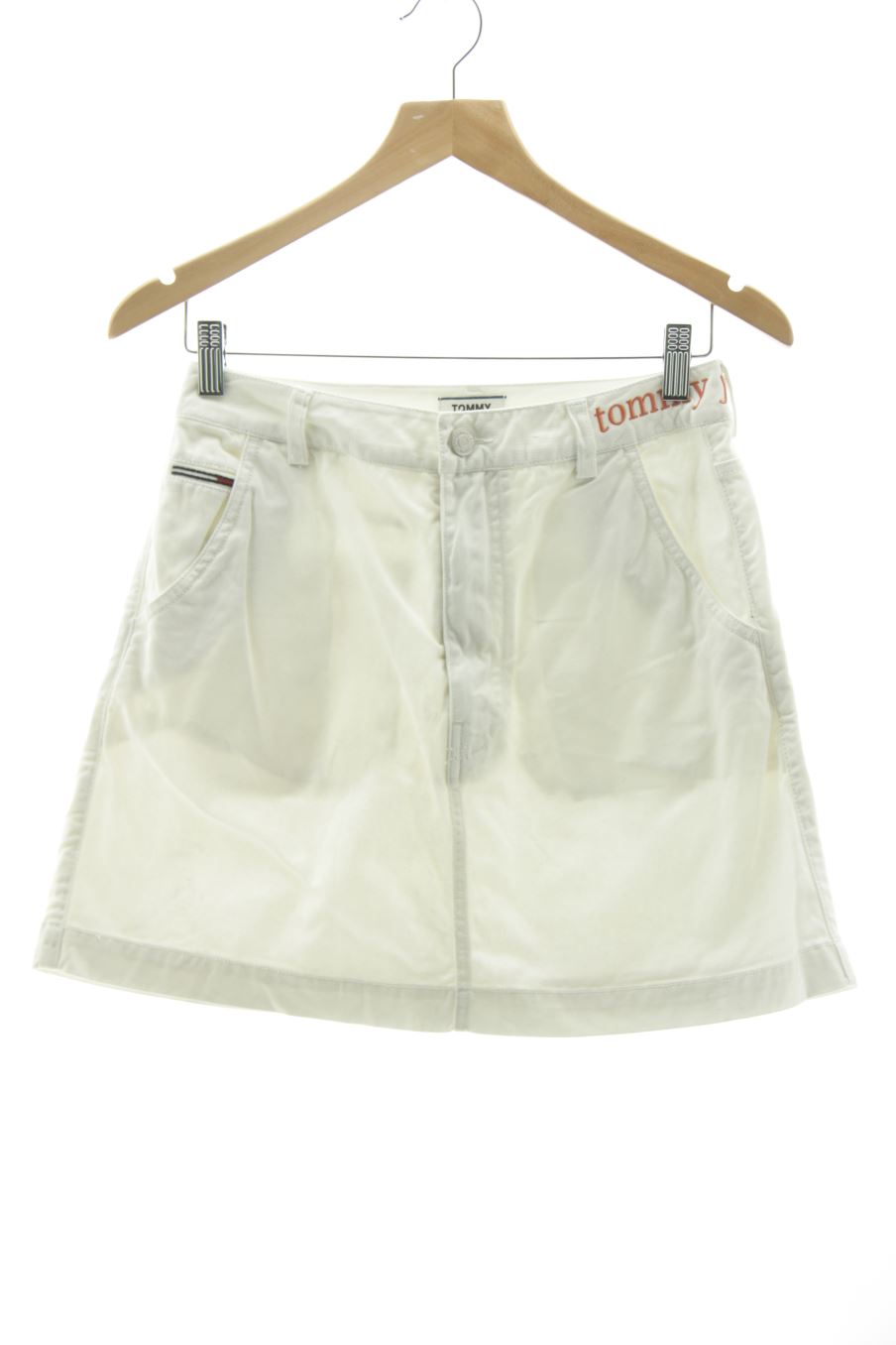 Falda de Tommy Jeans de la talla 36, de color blanco de ropa vaquera