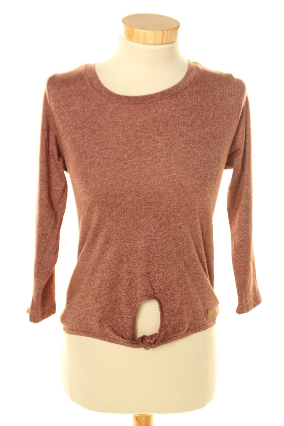 Langärmeliges T-Shirt von Double Agent Größe XXS, Farbe Bordeaux, für