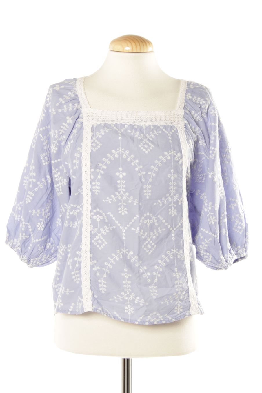 Blouse à manches courtes Camaieu de la taille M, de couleur bleu