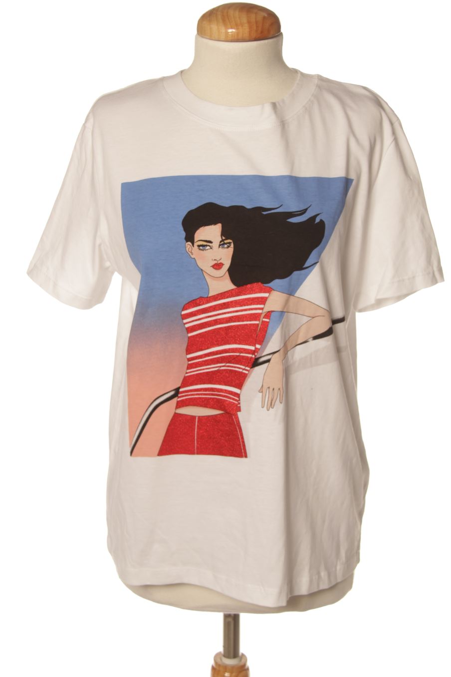 Camiseta de Zara de la talla S, de color blanco