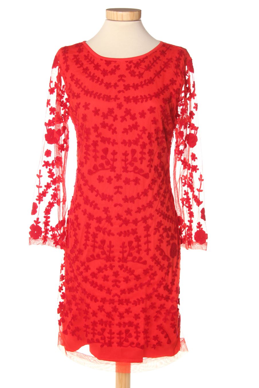 Robe Almatrichi Taille 36 Noir Blanc Rouge - Style Chemisier, Longueur Mi-cuisse, Occasion Très Bon état