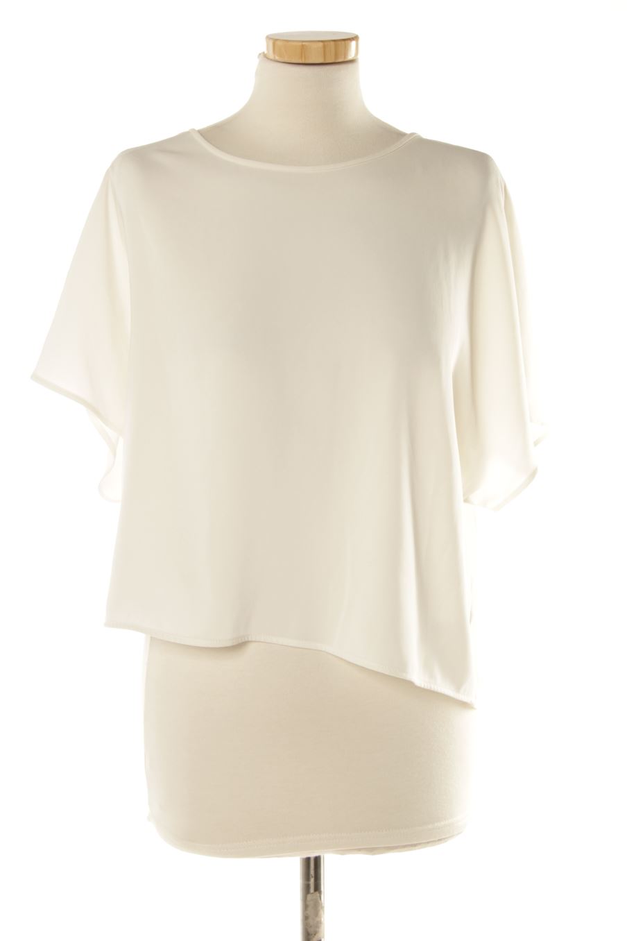 Blouse à manches courtes Yera de la taille M, de couleur blanc