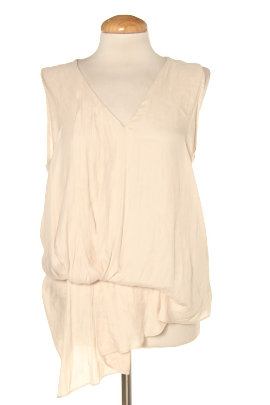 Blouse à manches courtes Zara de la taille S, de couleur beige