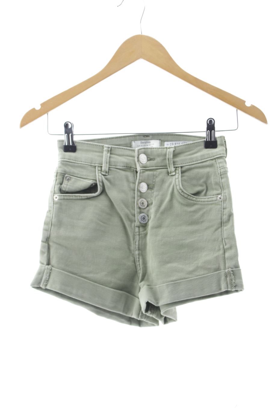 Pantaloni corti de Bershka de la talla 32, de color verde