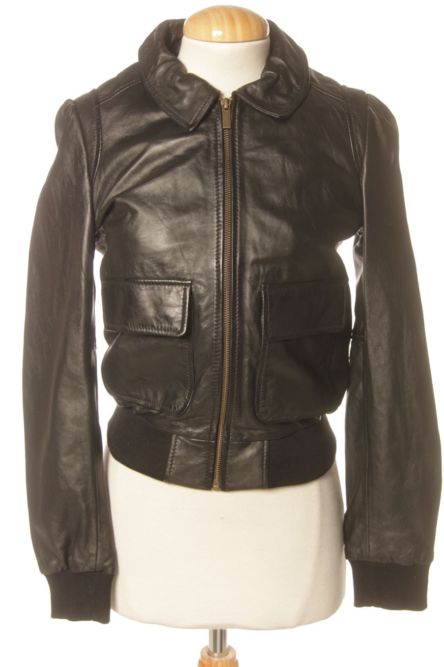 Blouson Mademoiselle R de la taille S, de couleur noir de cuir et daim