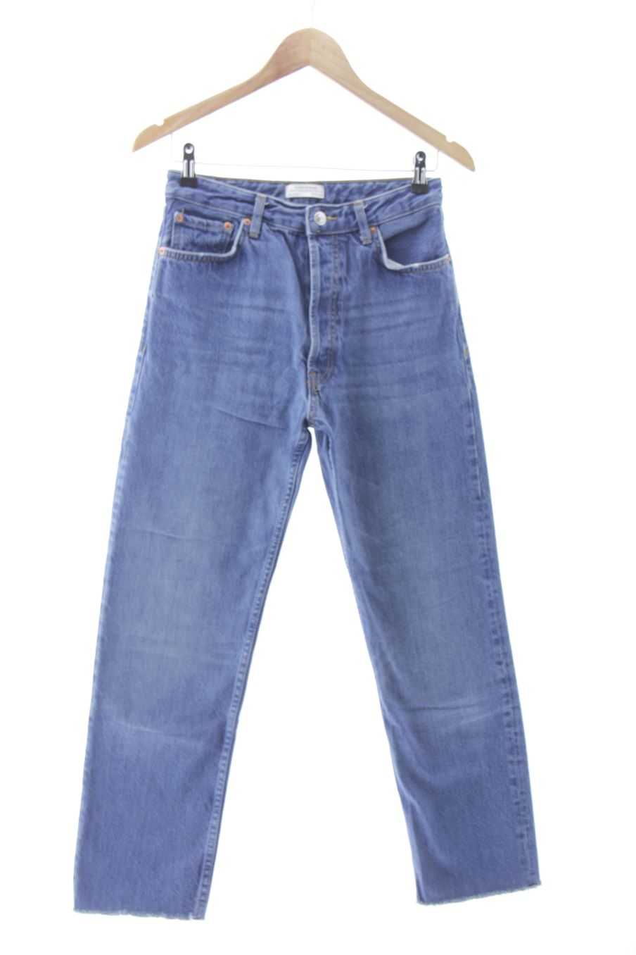 Vaquero de Zara de la talla 36, de color azul de ropa vaquera