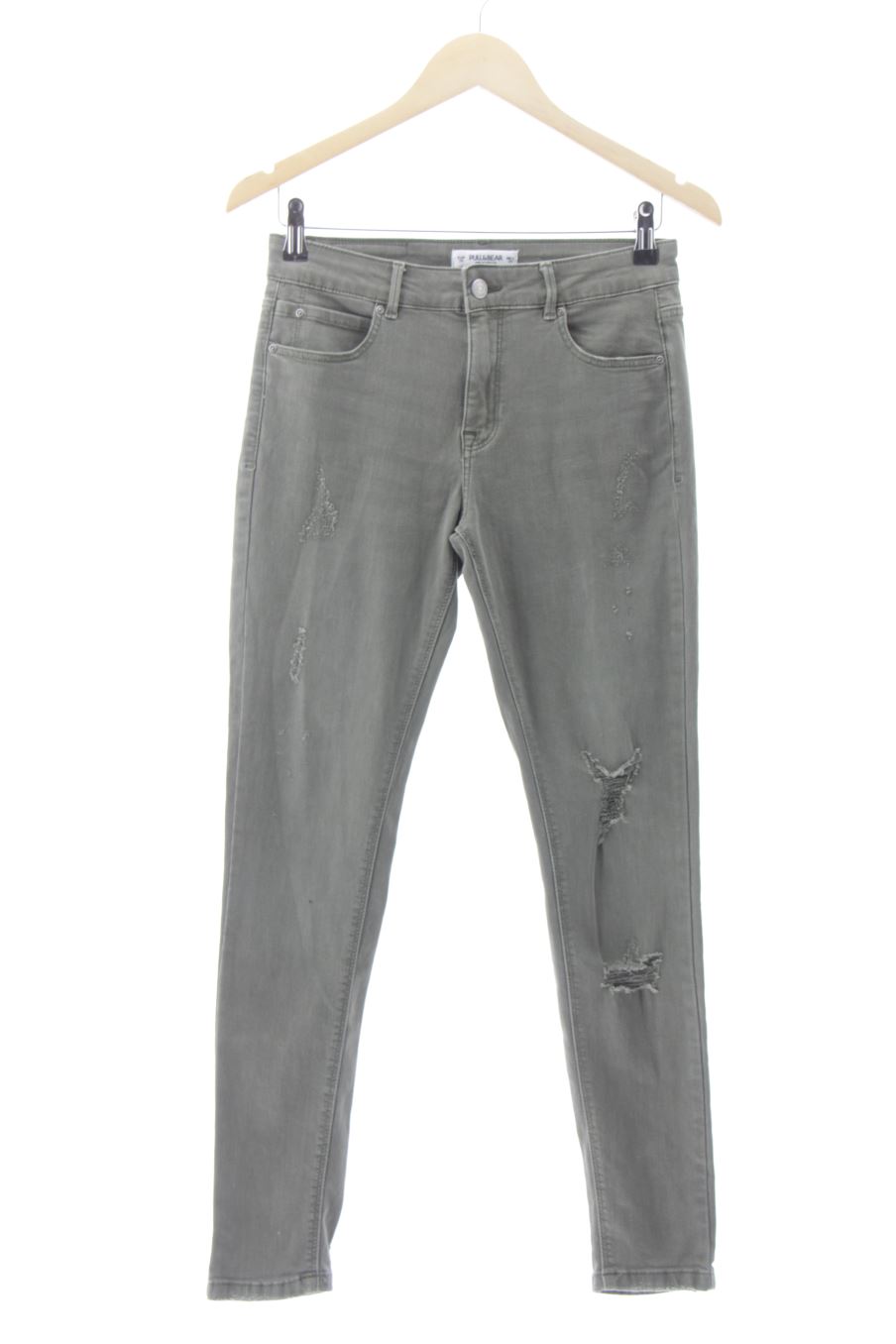 Vaquero de Pull & Bear de la talla 38, de color verde de ropa vaquera
