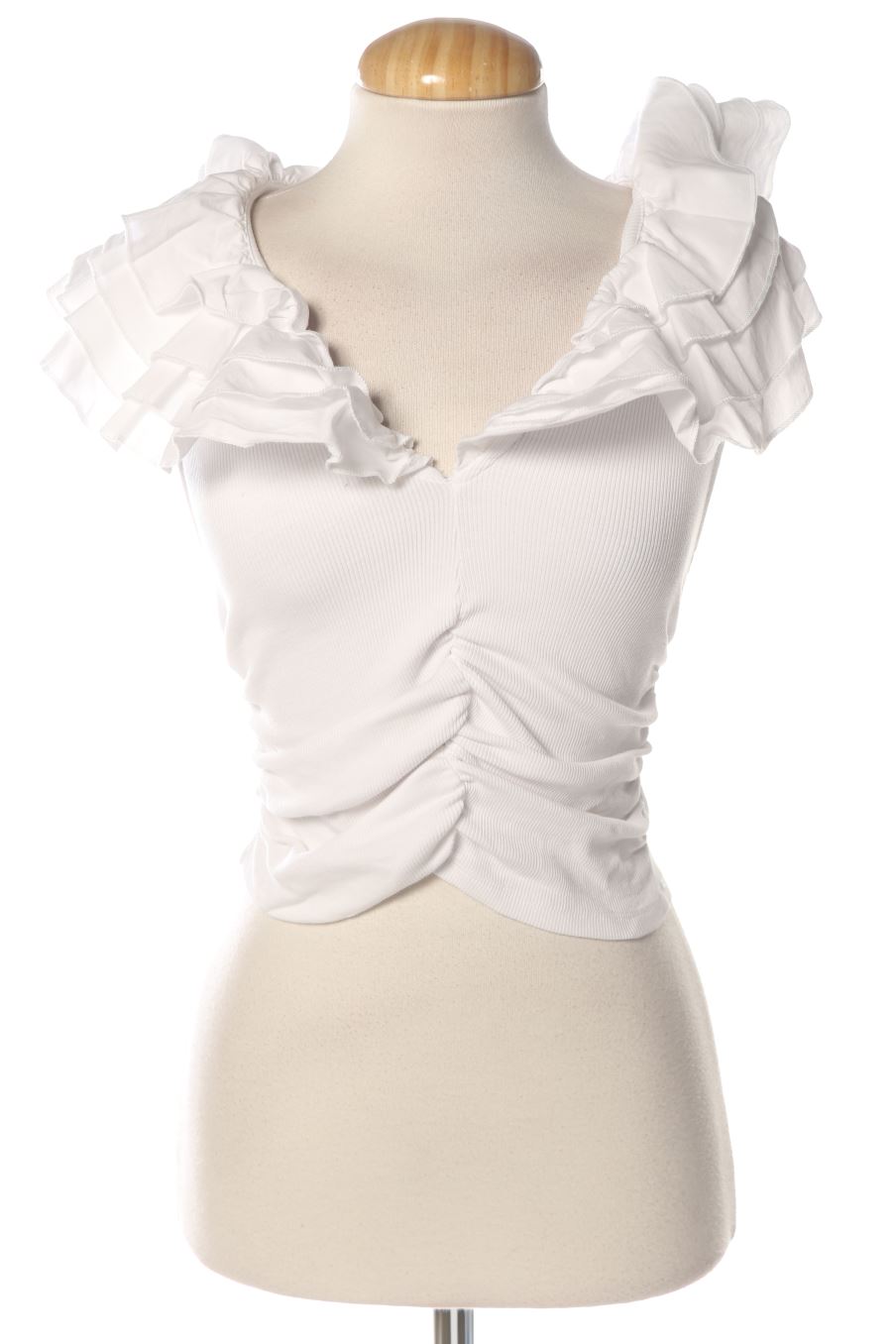 Top Zara de la taille M, de couleur blanc