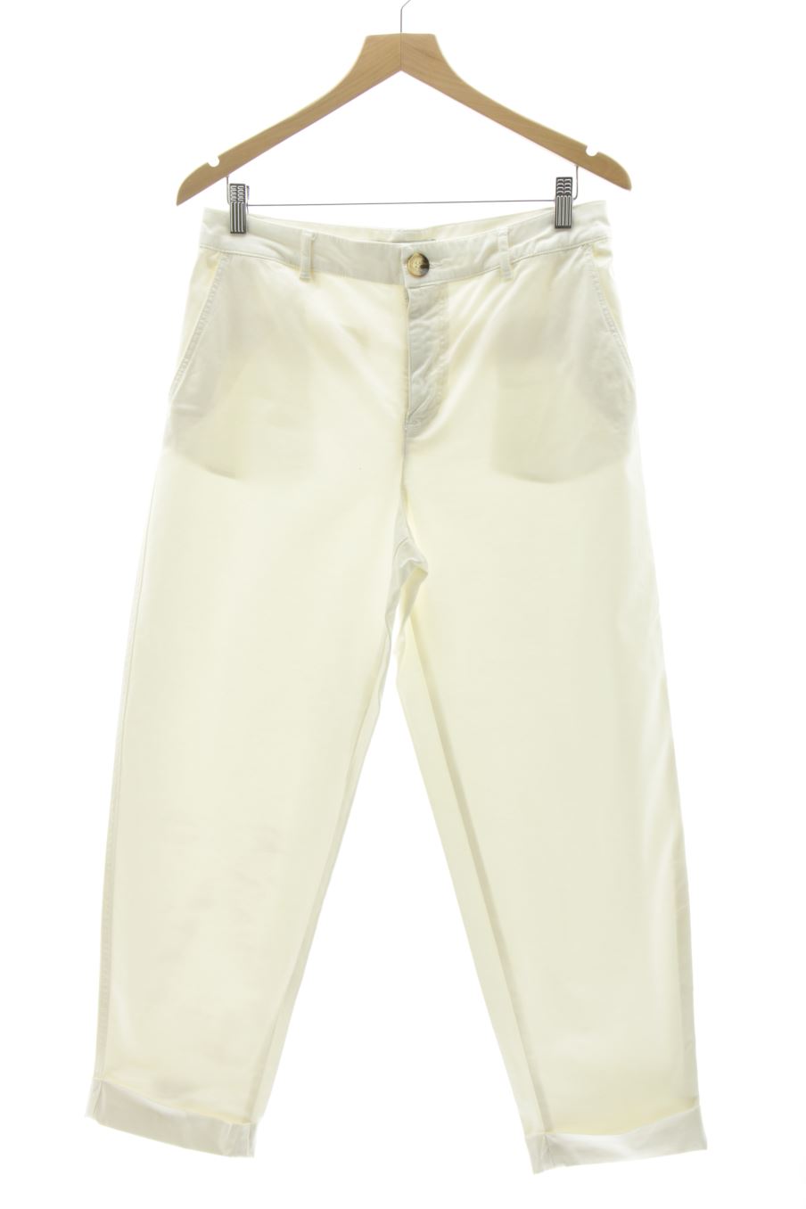 Pantaloni de Zara de la talla 40, de color bianco