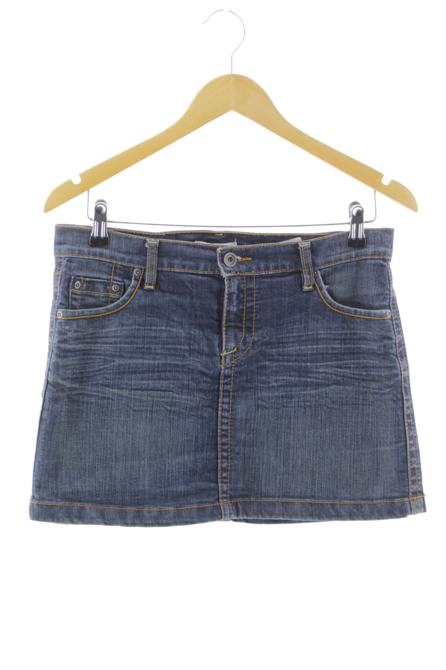 Falda de Stradivarius de la talla 38, de color azul de ropa vaquera