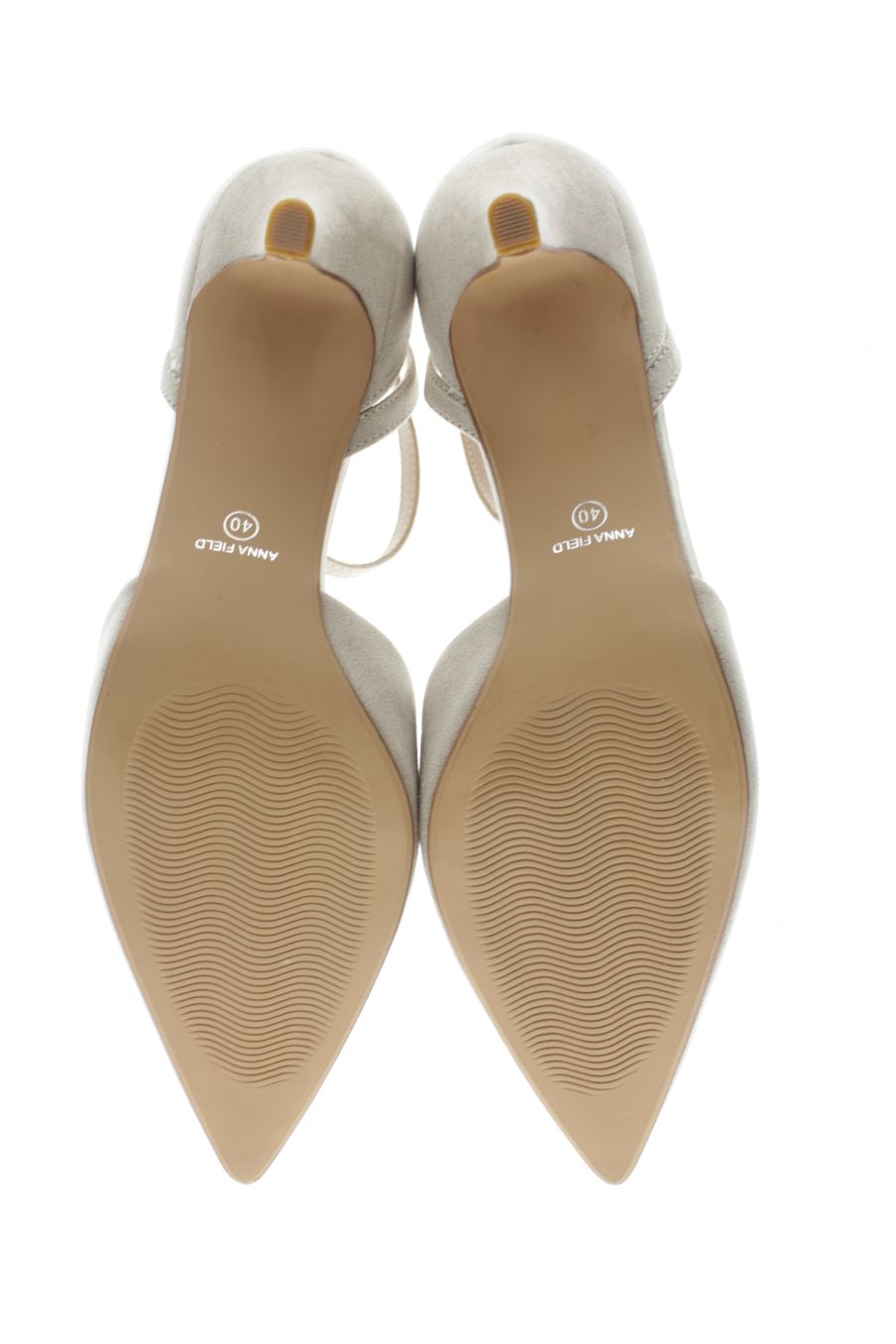 Sandalias tacon de ANNA FIELD de la talla 40, de color beige de
