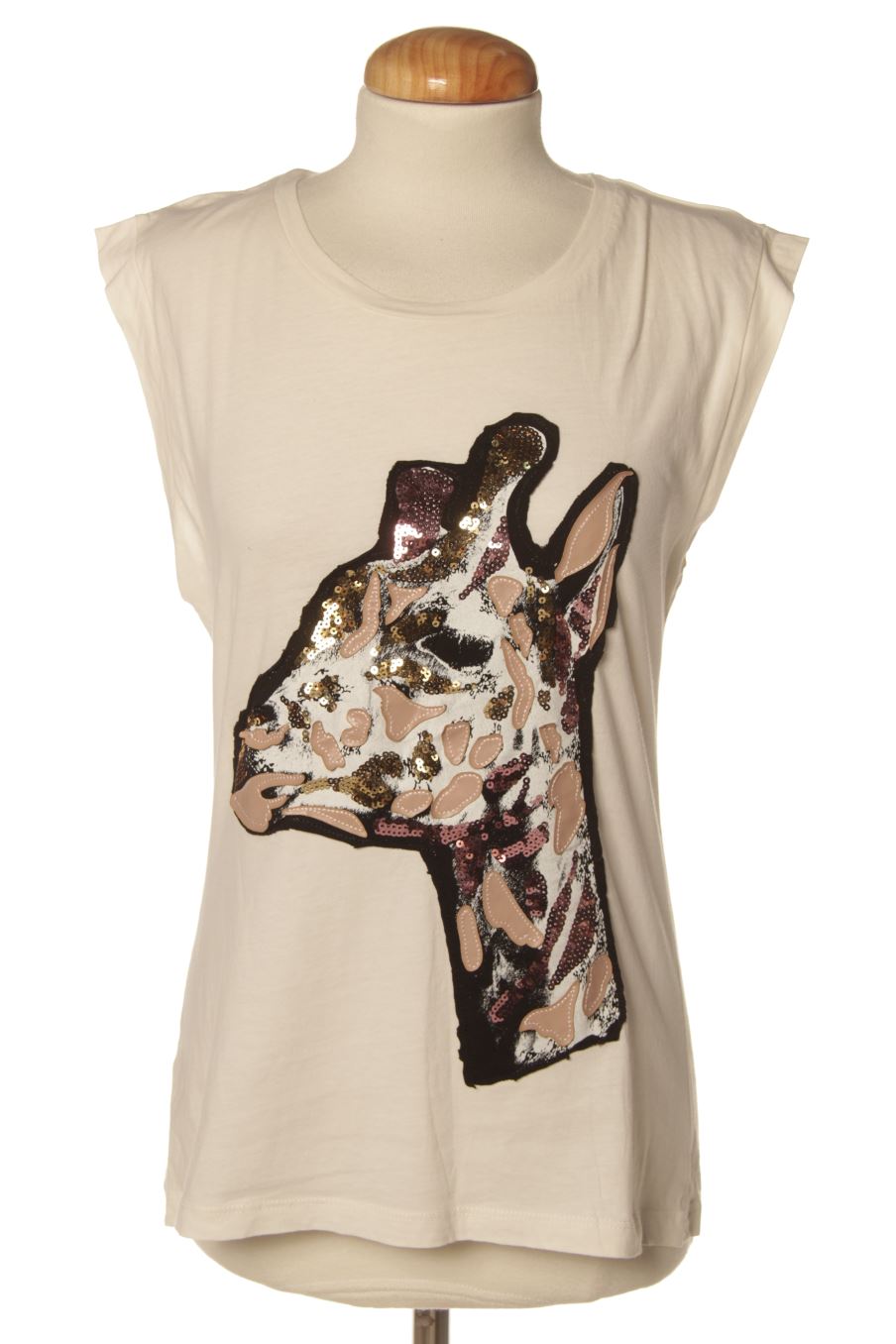 Camiseta sin mangas de Mango de la talla M, de color beige