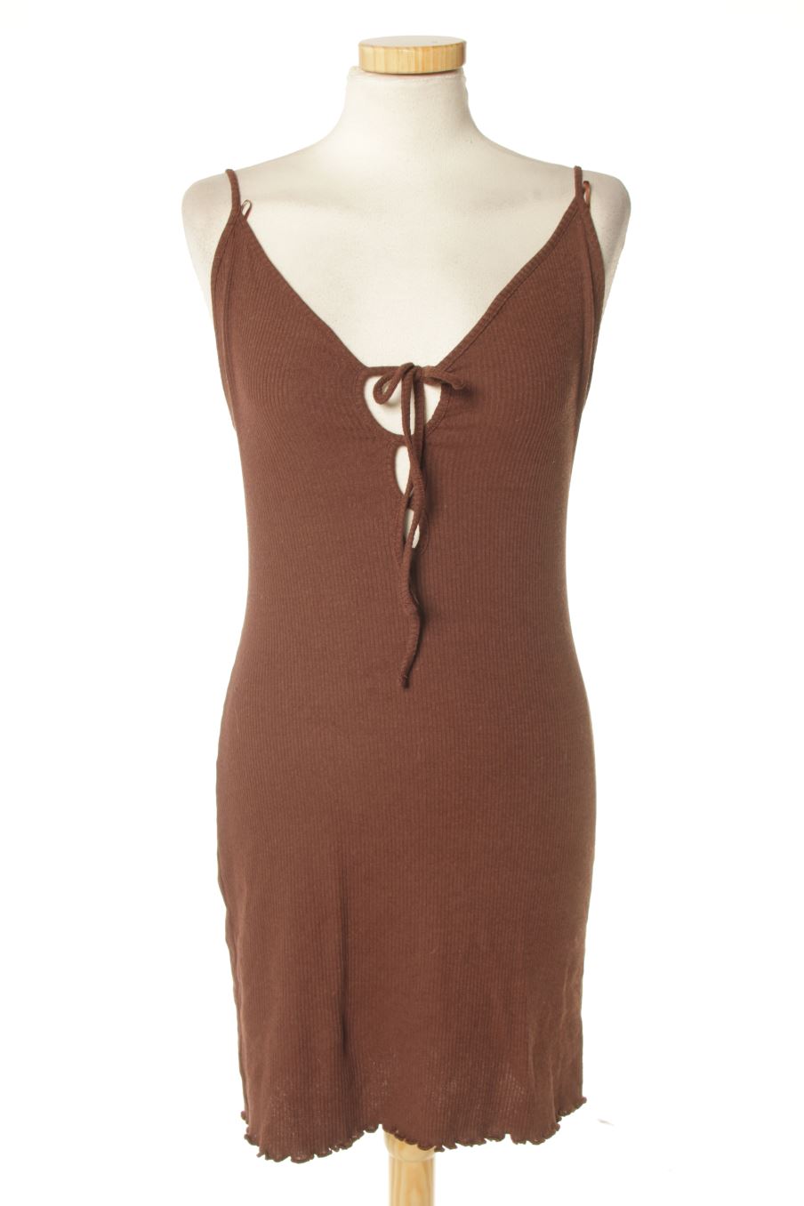 Vestido casual de Bershka de la talla L, de color marrón