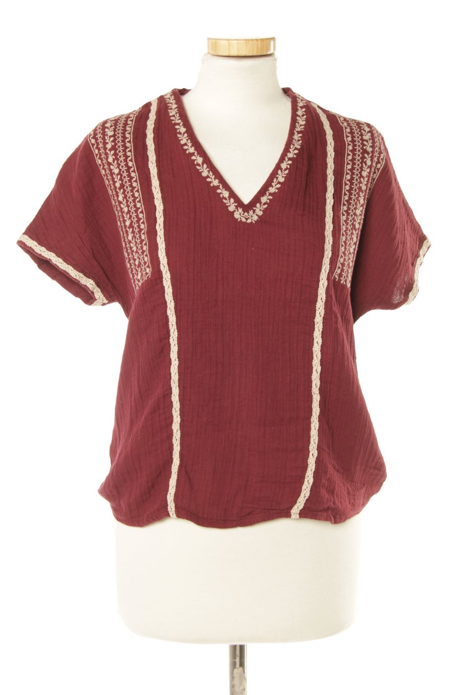 Blouse à manches courtes Esprit de la taille XS, de couleur bordeaux