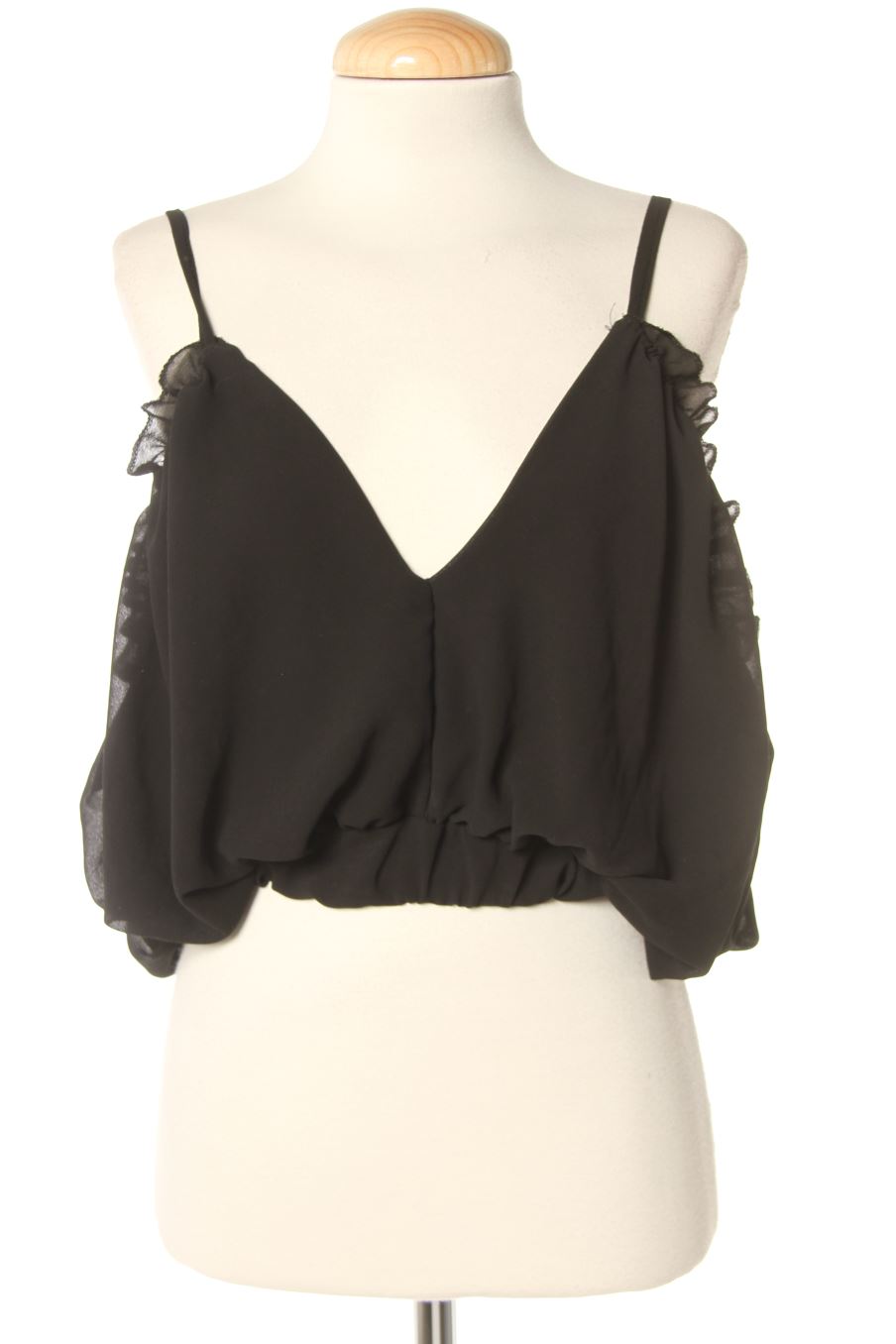 Blouse à manches courtes Made in italy de la taille S, de couleur noir