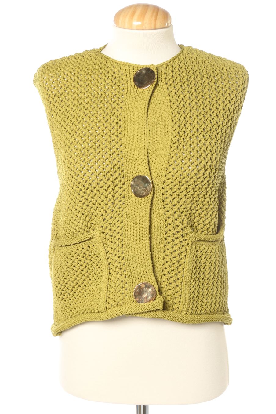 Veste sans manches Zara de la taille S, de couleur vert