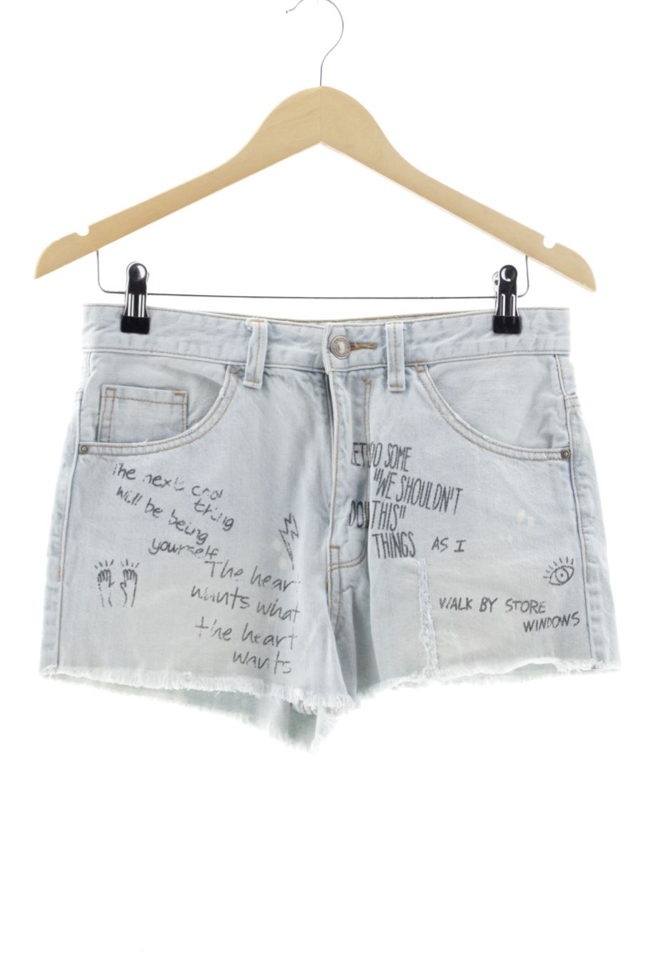 Shorts Stradivarius de la taille 36, de couleur bleu de denim