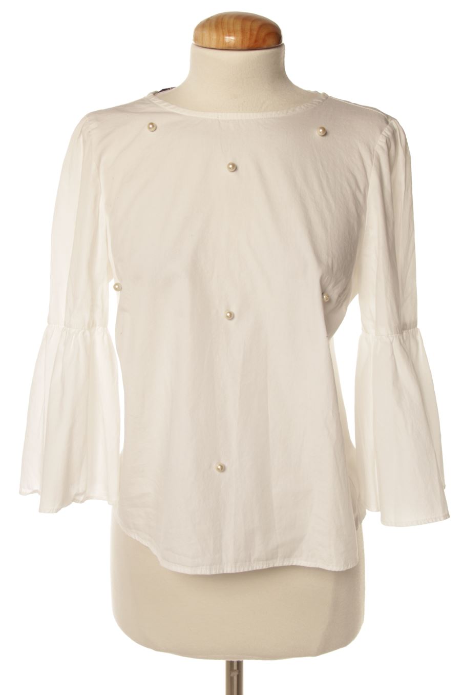 Blouse à manches longues Zara de la taille S, de couleur blanc