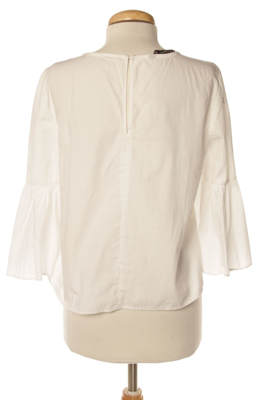Blouse à manches longues Zara de la taille S, de couleur blanc