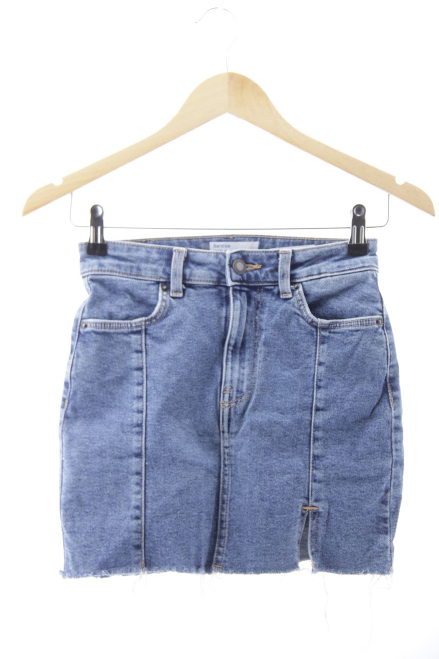 Jupe Bershka de la taille 32, de couleur bleu de denim
