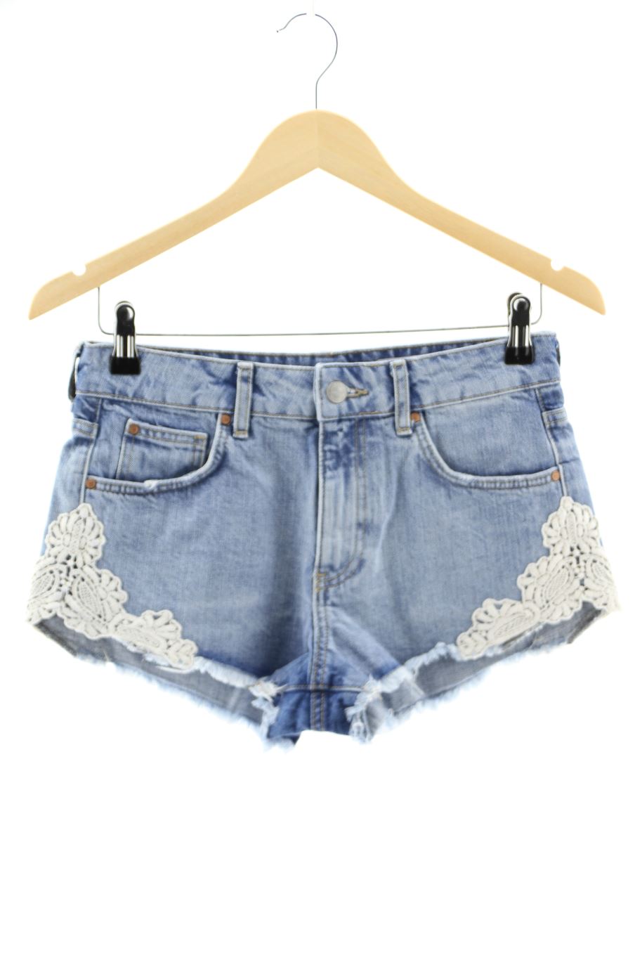 Shorts Pull & Bear de la taille 34, de couleur bleu de denim
