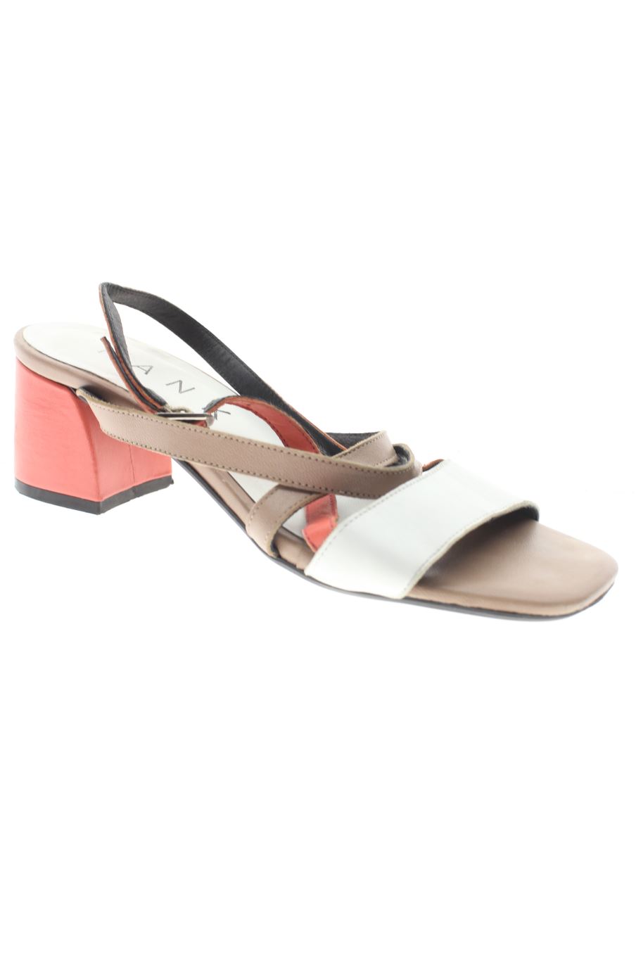 Sandalias tacon de Frank de la talla 37, de color rayas de