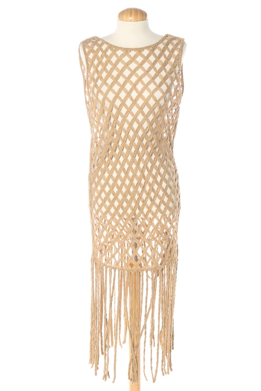 Vestito casual de Zara de la talla M, de color beige