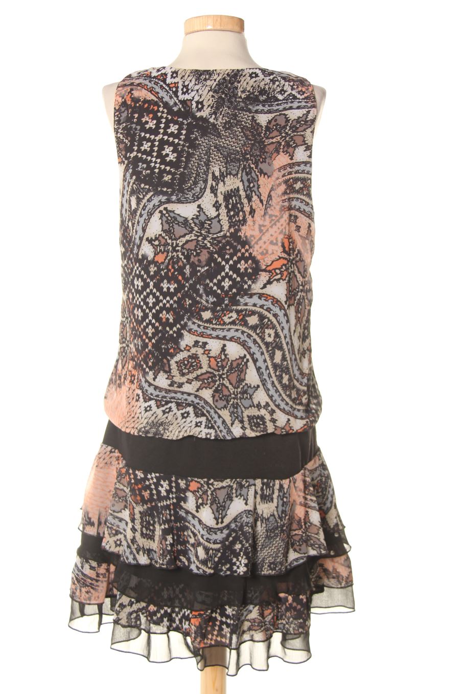 Robe Patrice Breal Taille 38 Noire Et Rouge - Courte Sans Manches Occasion Bon état