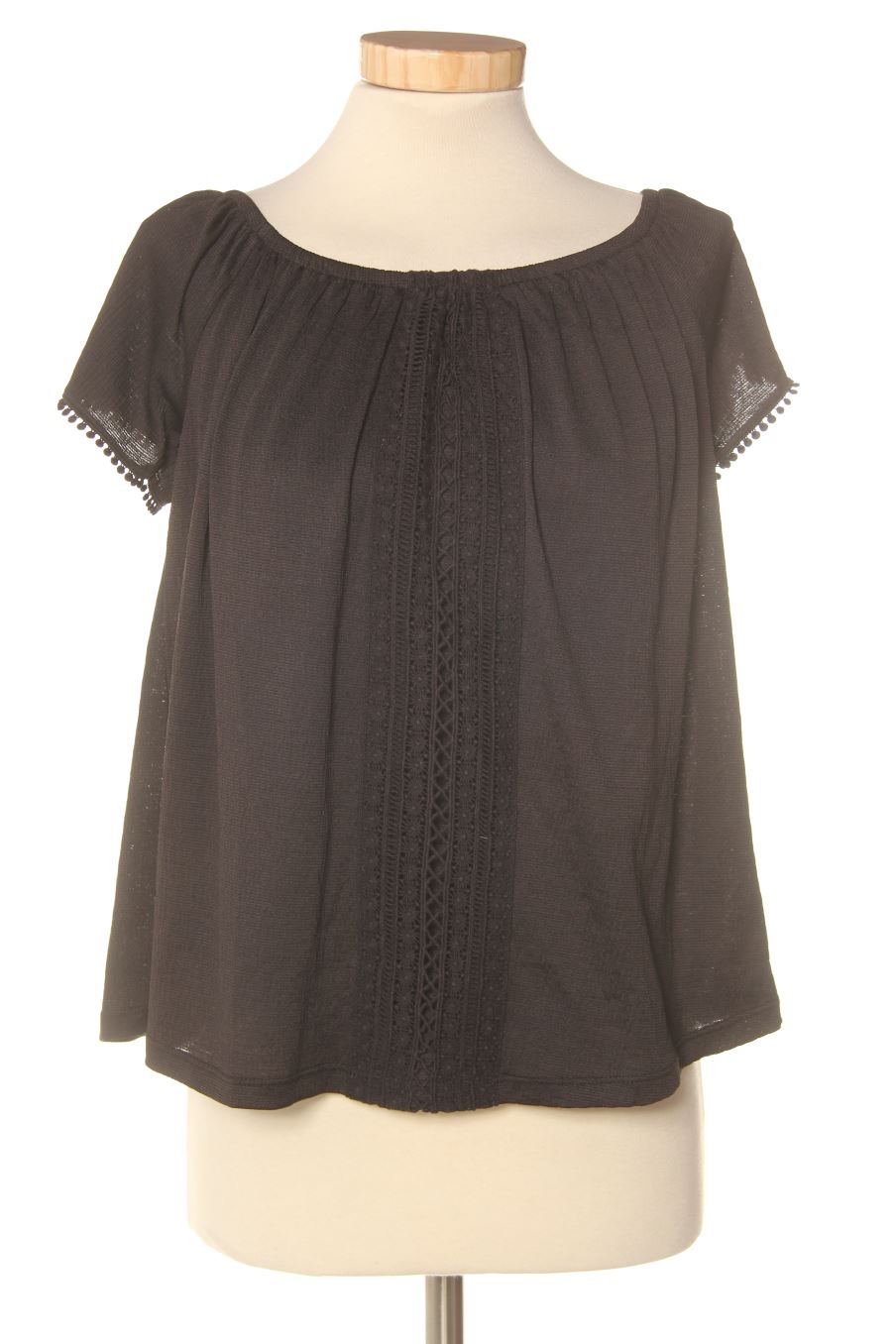 Blouse à manches courtes La Halle de la taille S, de couleur noir