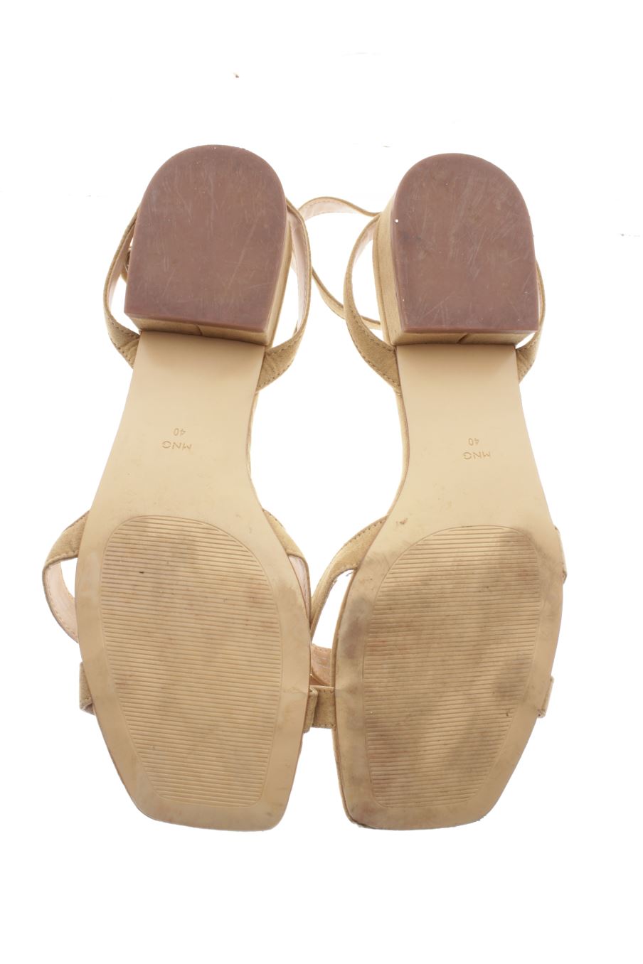 Sandalias planas de Mango de la talla 40, de color beige de