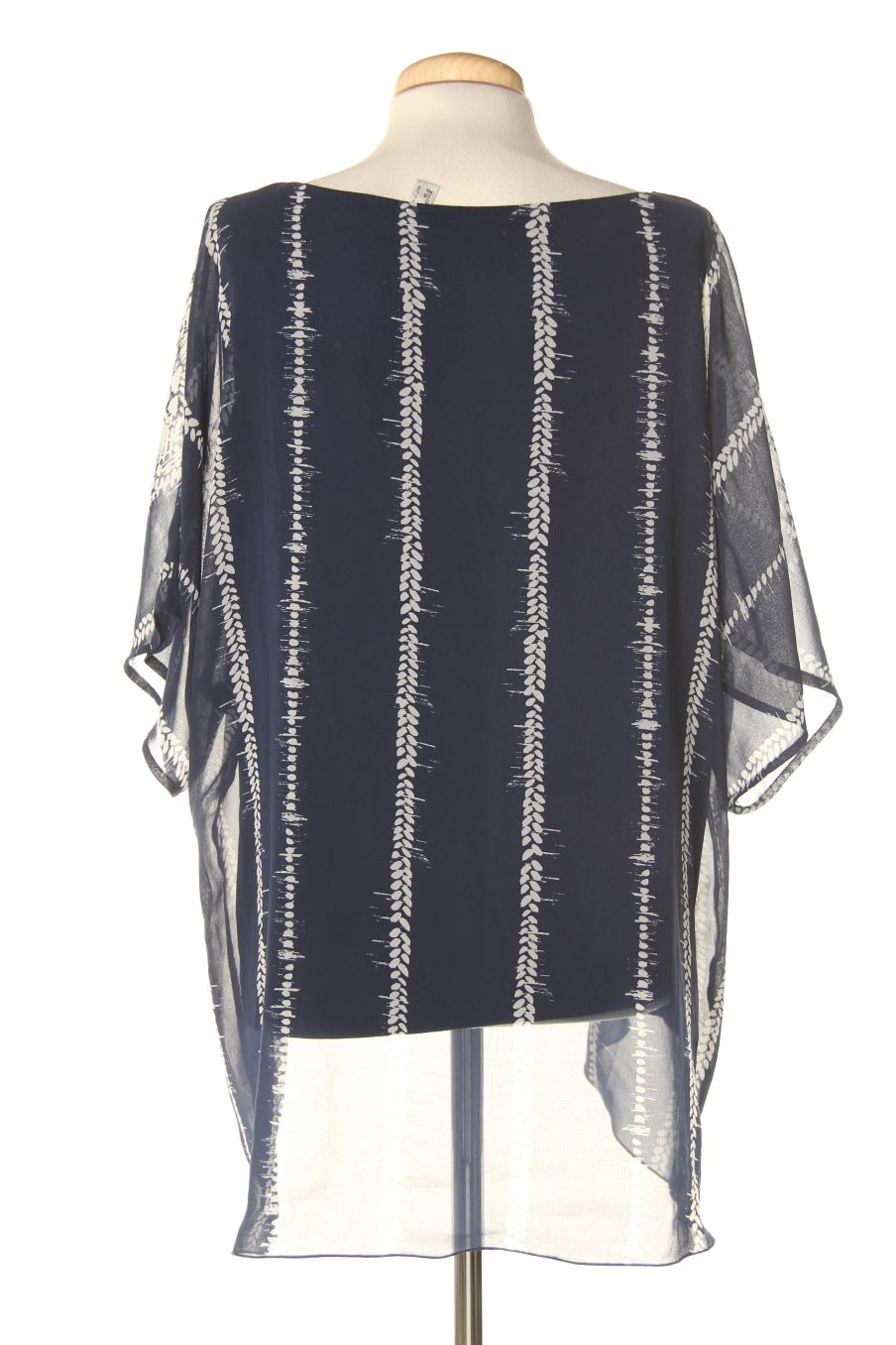 Blouse à manches courtes Punt roma de la taille L, de couleur bleu marine
